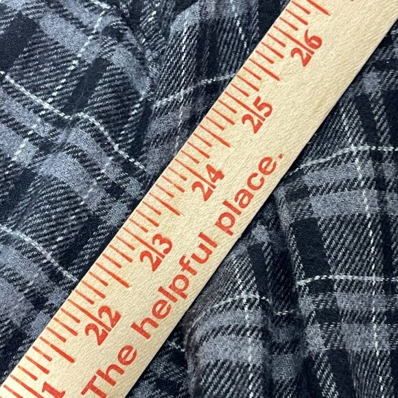 Stanley Flannel Shirt Men's GRAY Black Plaid Button-Down Soft XL LONG SLEEVE - Picture 8 of 13